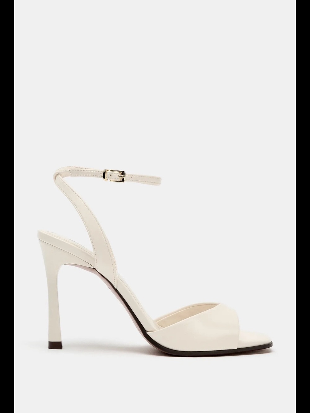 Zara Cream Ankle-Strap High Heel Sandal